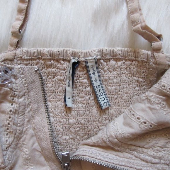 Guess | Jeweled Crop Zipper Front Adjustable Cross Back Straps - Picture 2 of 6